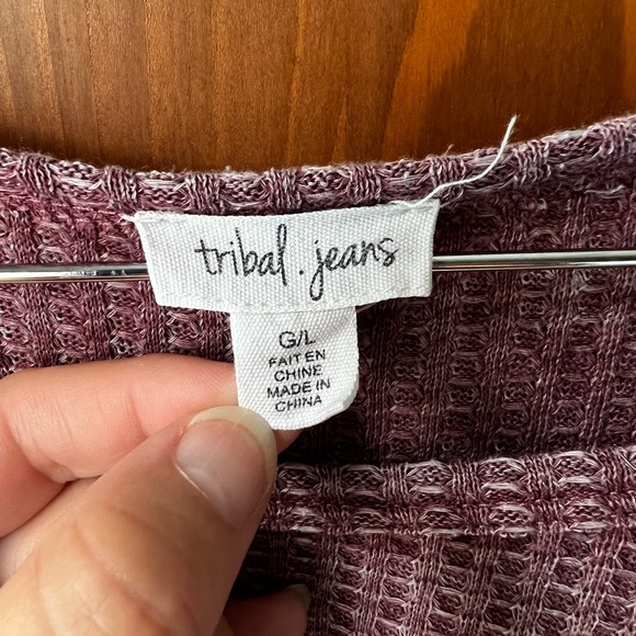 Tribal Jeans Waffle Top - Picture 2 of 5